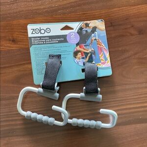 Zobo Stroller Hooks - Black and Silver